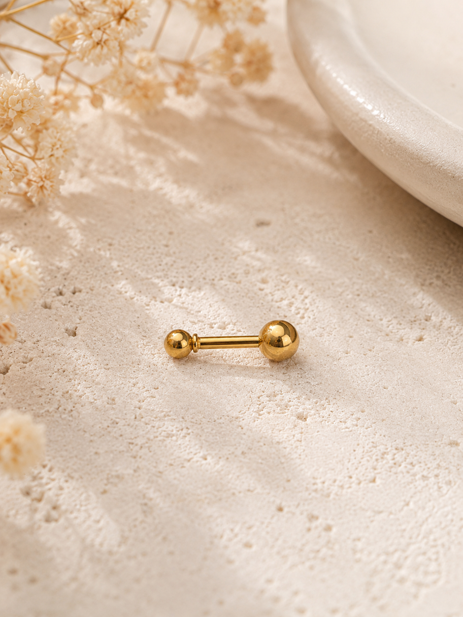 16G Gold Surgical Steel Stud – Minimalist Geometric Cartilage Piercing