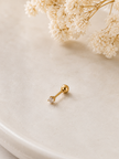 18G Gold Surgical Steel Stud – Round CZ Cartilage Piercing