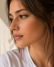 20G L-Shaped Nose Stud – 3mm Cubic Zirconia Surgical Steel Piercing