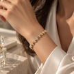 Dainty Crystal Heart Tennis Bracelet – Stainless Steel 18cm Adjustable Chain