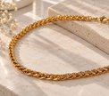 Chunky Braided Wheat Franco Chain Necklace – 18K Gold Finish Stainless Steel (7 mm / 60 cm / 24