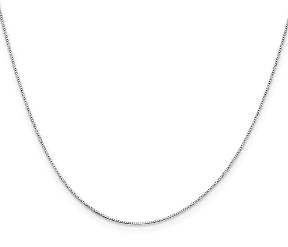 925 Sterling Silver Round Box Chain Necklace – Unisex Polished Link Chain, 46 cm