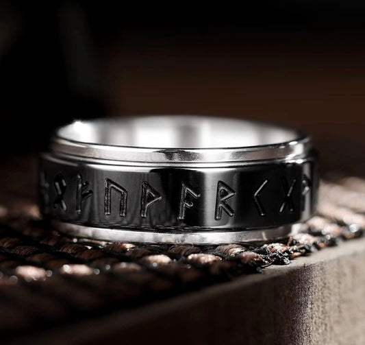 Titanium Rune Viking Ring
