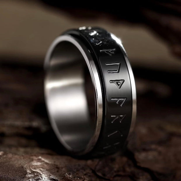 Stainless Steel Rune Viking Ring – Norse Mythology Band for Men & Women