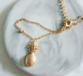 Tropical Pineapple Anklet Bracelet – Adjustable Summer Gold Plated Jewelry