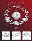 Romantic Crystal Heart Link Bracelet – Adjustable