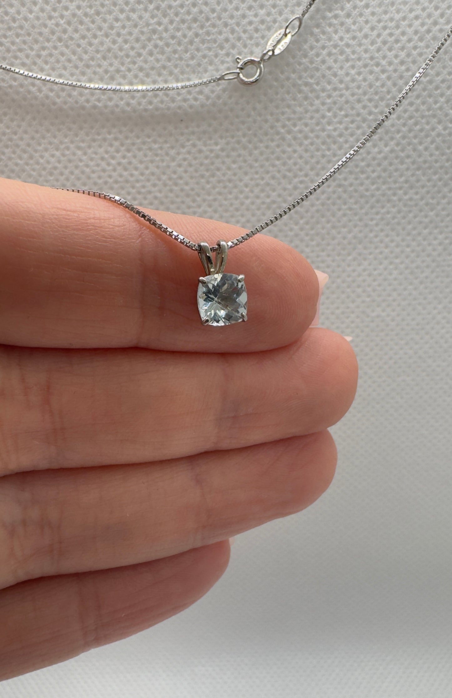 Cushion Cut Gemstone Necklace