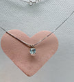 Elegant 925 Sterling Silver Cushion Cut Pendant Necklace 18 Inch