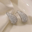 Elegant Sparkling Teardrop Earrings – Stainless Steel