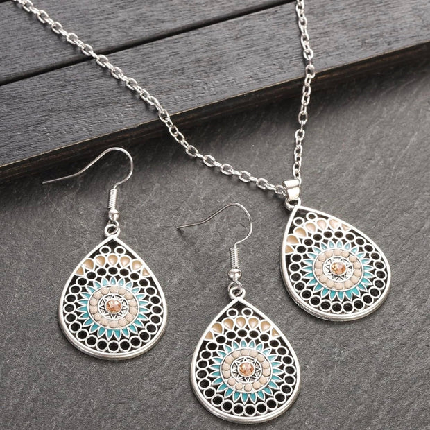 Bohemian Gold Plated Necklace and Earrings Set – Tarnish-Resistant