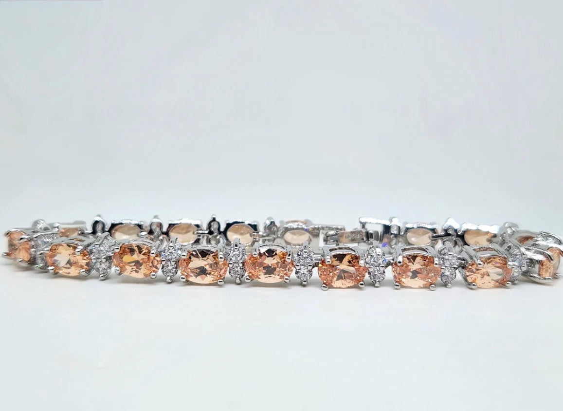 Oval Cut CZ Tennis Bracelet