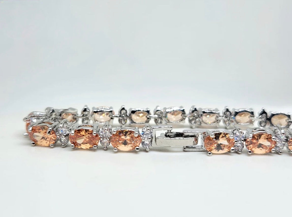 Oval Cut CZ Tennis Bracelet
