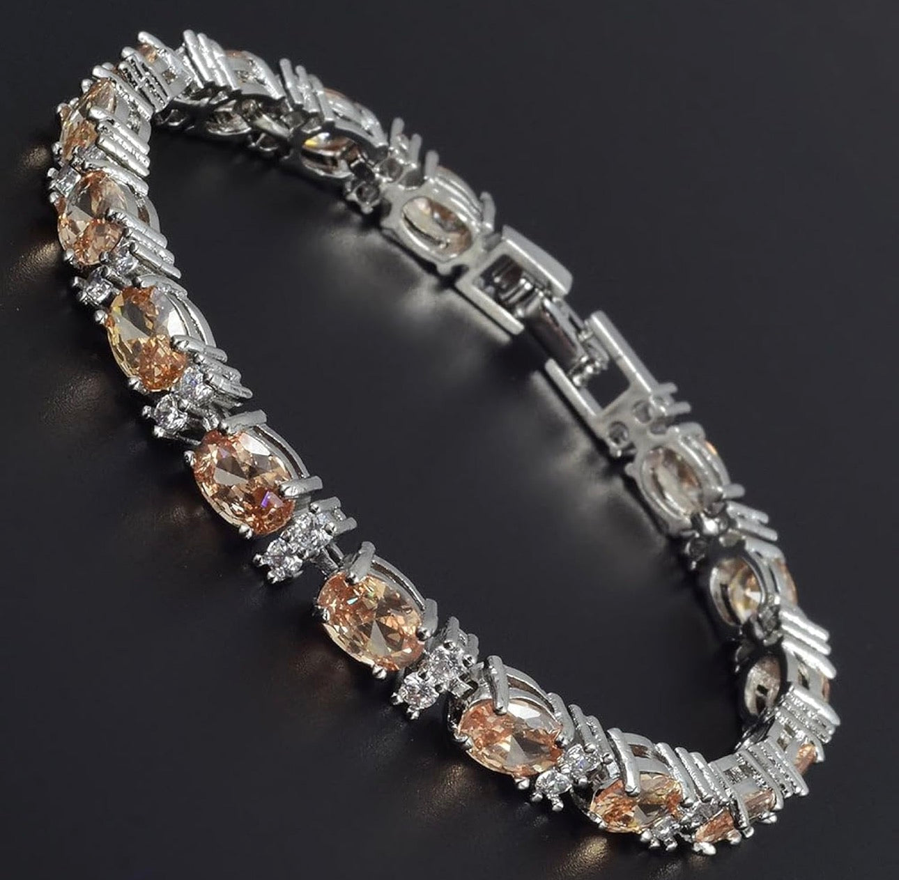 Oval Cut CZ Tennis Bracelet