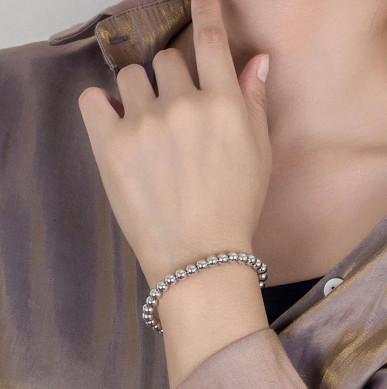 Dankadi Sterling Silver 925 Bead Bracelet
