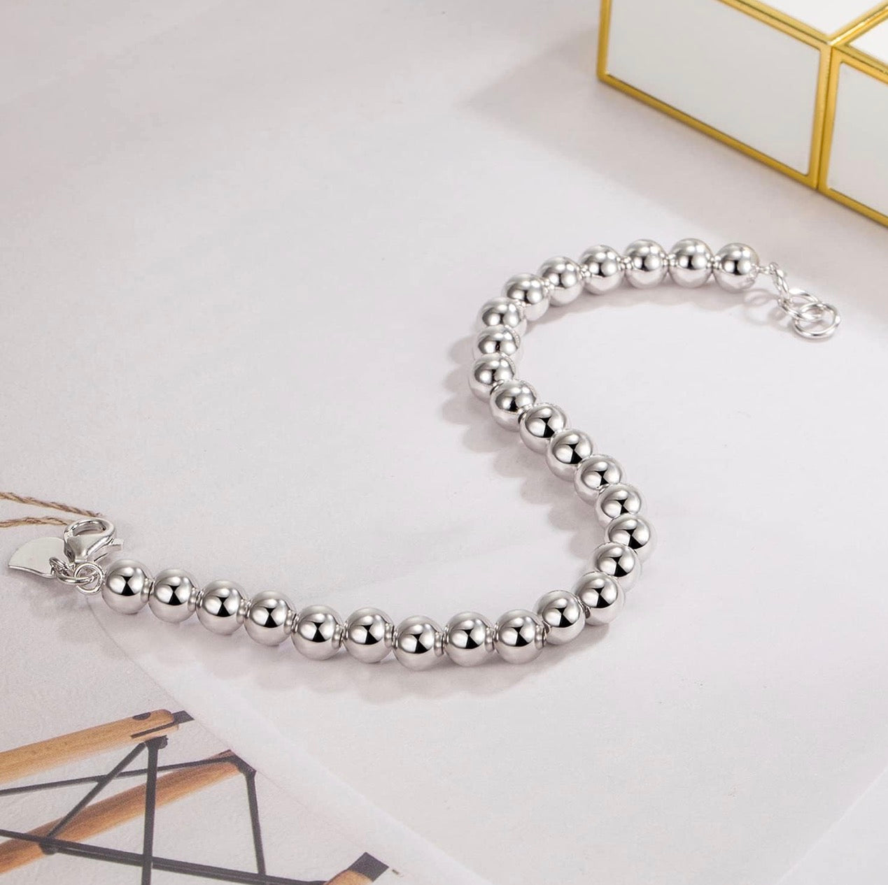 Dankadi Sterling Silver 925 Bead Bracelet