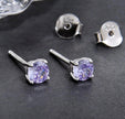 Elegant Sterling Silver CZ Stud Earrings – Diamond-Like Brilliance