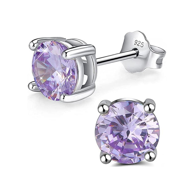 Elegant Sterling Silver CZ Stud Earrings – Diamond-Like Brilliance