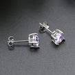 Elegant Sterling Silver CZ Stud Earrings – Diamond-Like Brilliance