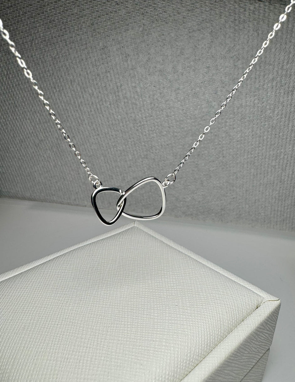 Elegant Double Infinity Symbol Necklace 18 Inch – Meaningful Connection Gift