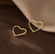 14K Gold-Plated Stainless Steel Minimalist Heart Hoop Earrings (1.2cm)
