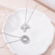 Sparkling Cubic Zirconia Bubble Letter Necklace in Silver Plating