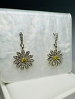 Sparkling Crystal Sunflower Dangle Earrings – Boho Style
