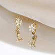 Dainty Minimalist Gold-Plated Flower Stud Earrings
