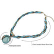 Vintage Bohemian Turquoise Rhinestone Statement Pendant Necklace