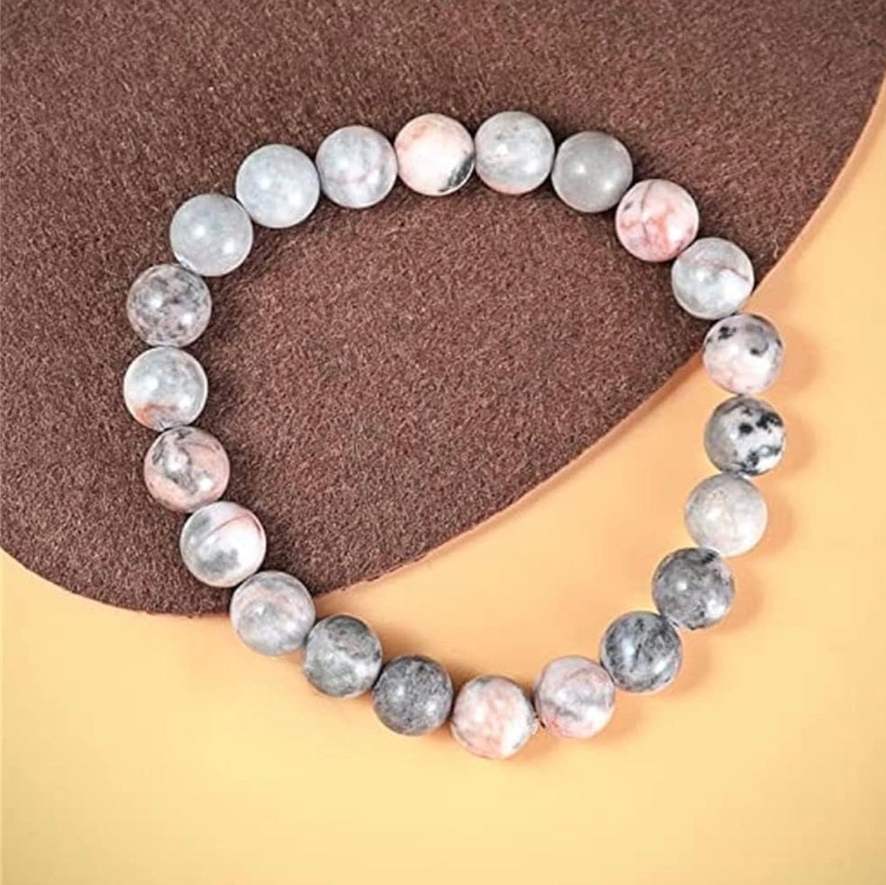 Pink Zebra Jasper Elastic Bracelet
