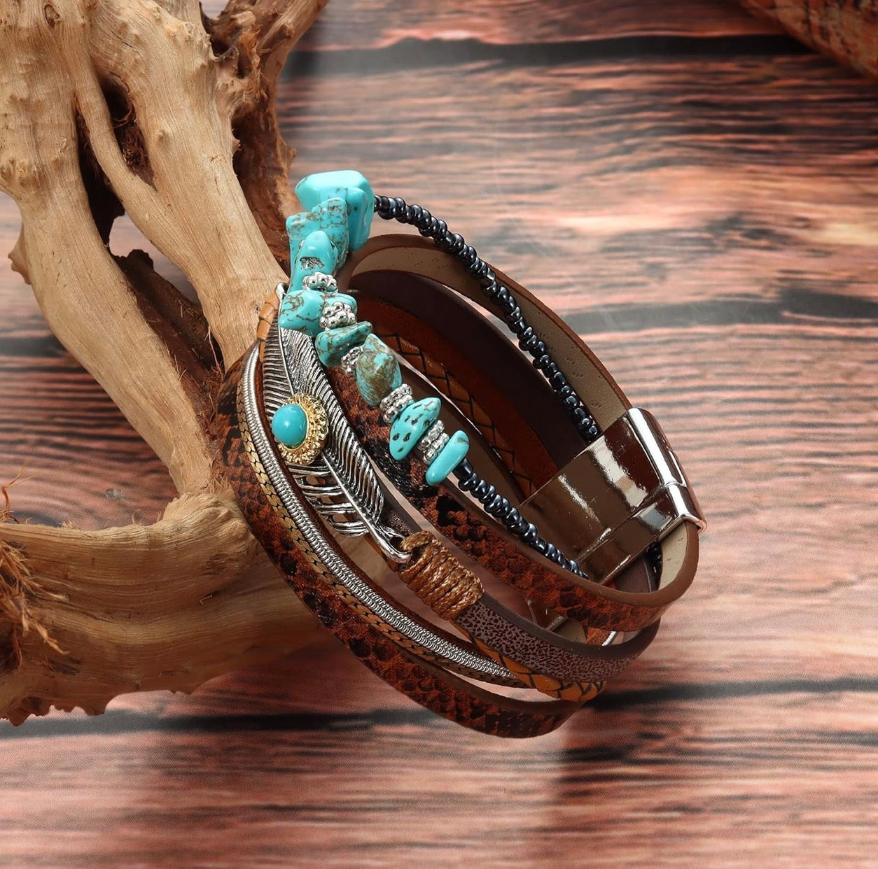 Multilayer Leather Wrap Bracelet