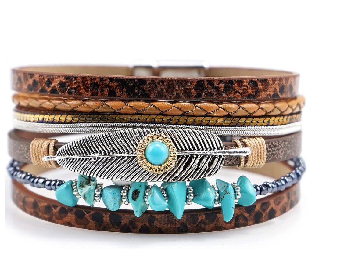 Multilayer Leather Wrap Bracelet