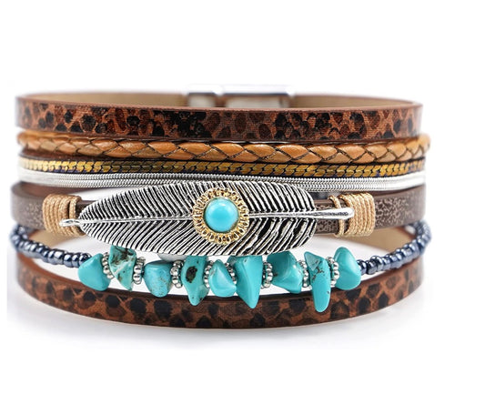 Multilayer Leather Wrap Bracelet