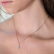Sparkling Crystal Teardrop Halo Necklace – 14K Gold Plated Pendant