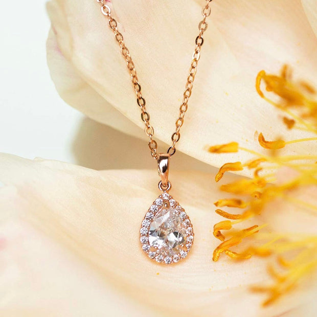 Sparkling Crystal Drop Necklace – Affordable Luxury Gold Plated Jewelry