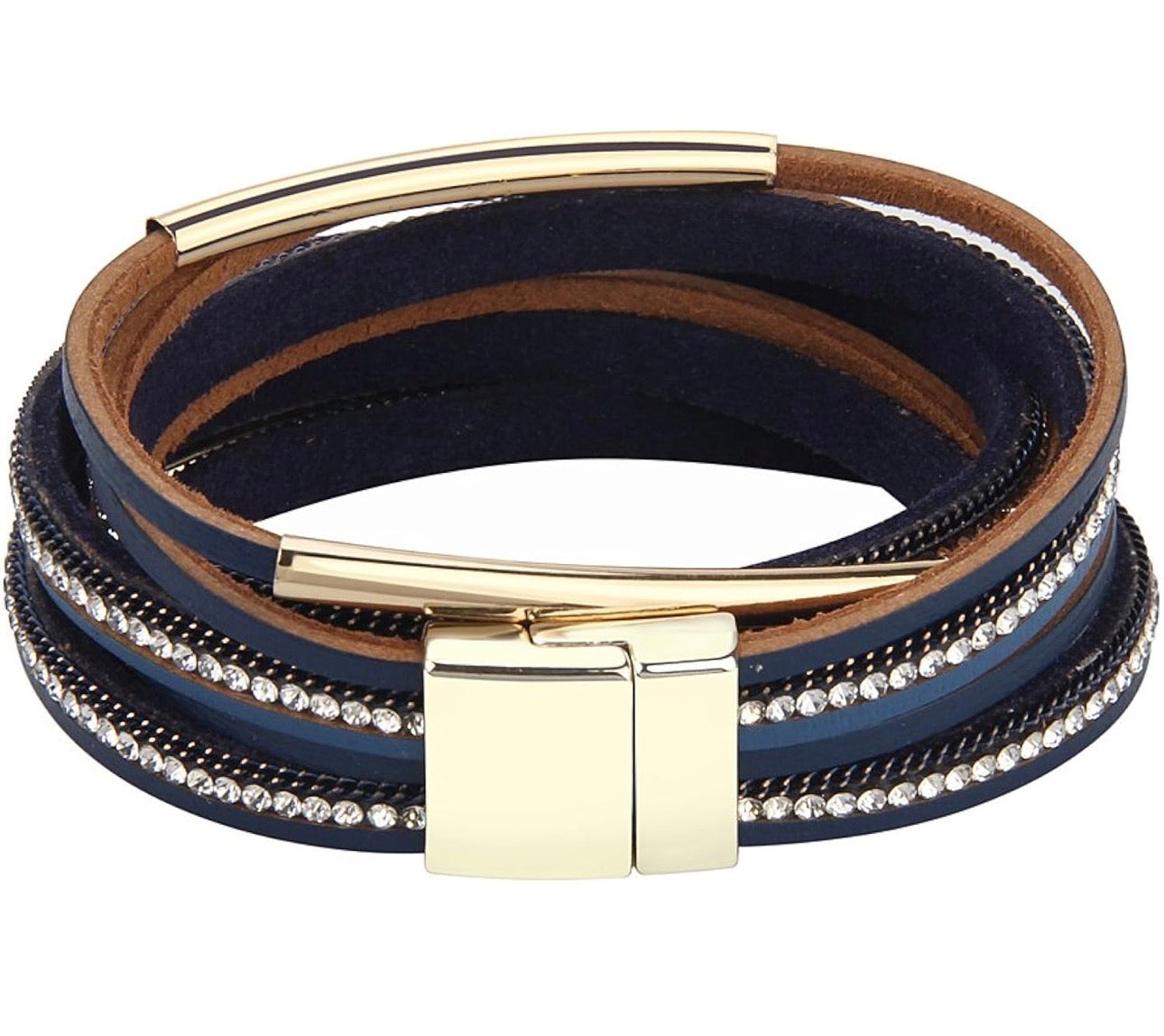 Wrap Crystal Bracelet Magnet Buckle