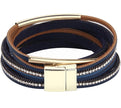 Elegant Crystal Wrap Bracelet – Easy-Wear Magnetic Leather Wristband