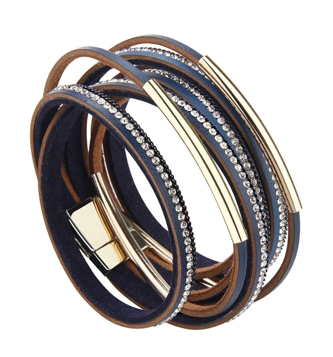 Wrap Crystal Bracelet Magnet Buckle