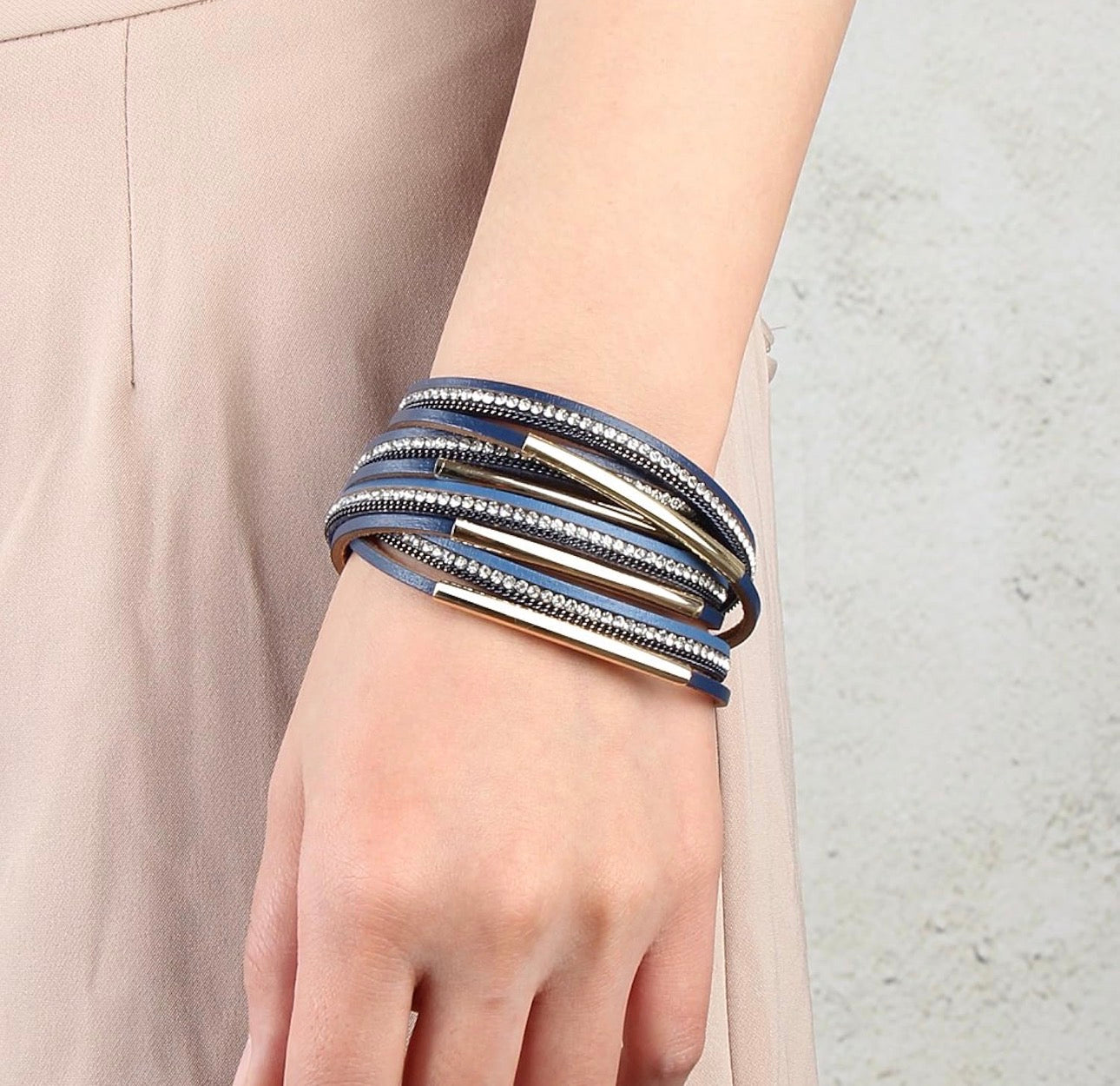 Wrap Crystal Bracelet Magnet Buckle