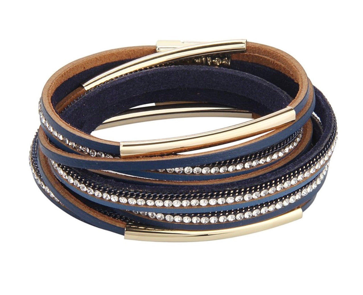 Wrap Crystal Bracelet Magnet Buckle