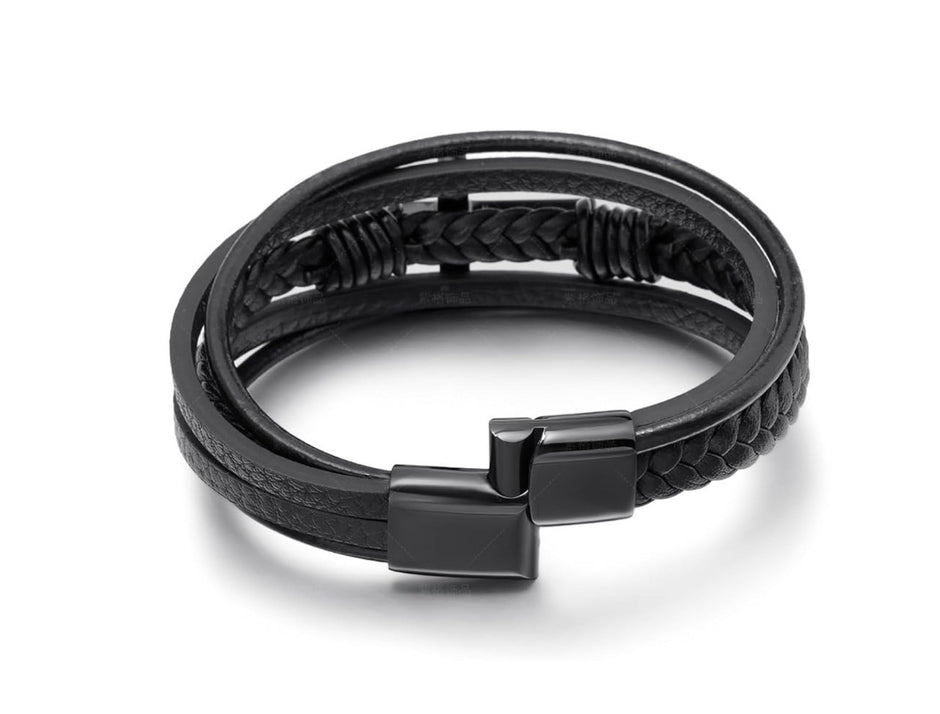 Leather Faith Cross Bracelet – Meaningful Gift for Men Everyday Accessory