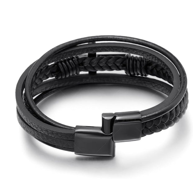 Leather Faith Cross Bracelet – Meaningful Gift for Men Everyday Accessory