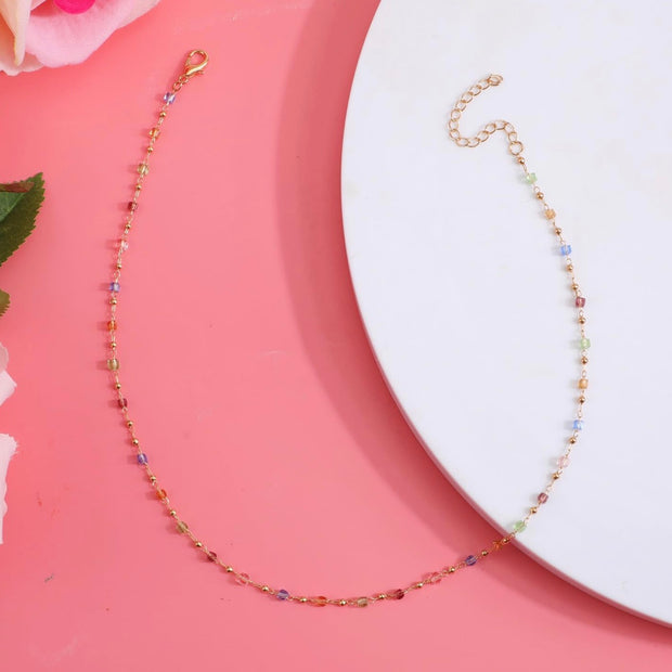 Vibrant Summer Beaded Necklace – Playful Adjustable Choker for Her