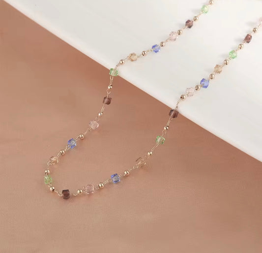 Colorful Summer Beaded Choker Necklace