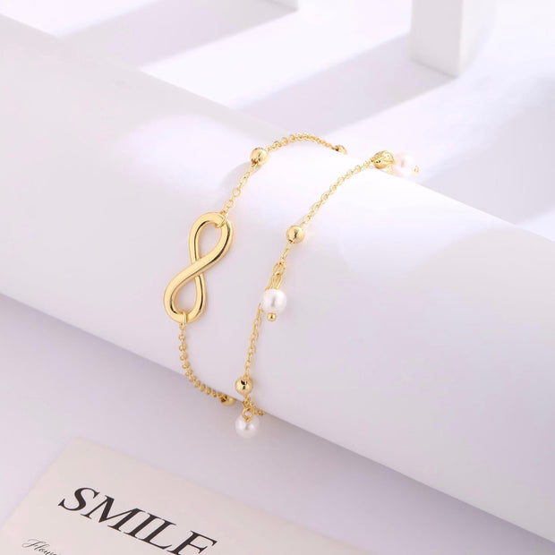 Minimalist Multilayer Chain Anklet Bracelet – Stainless Steel Layered Jewelry
