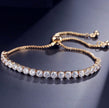 14K Gold Plated Cubic Zirconia Tennis Bracelet – Adjustable Sparkle Jewelry