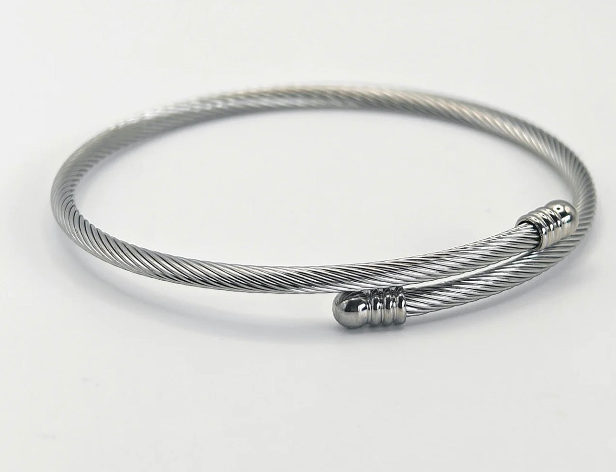 Cable Wire Open Bracelet