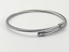 Stainless Steel Cable Wire Open Bracelet – Adjustable 6.5