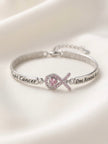 Fight Cancer Awareness Copper Bracelet – Adjustable Cubic Zirconia Jewelry
