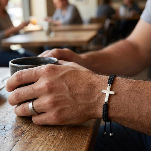 Adjustable Cross Nylon Rope Bracelet – Minimalist Unisex Cord Jewelry