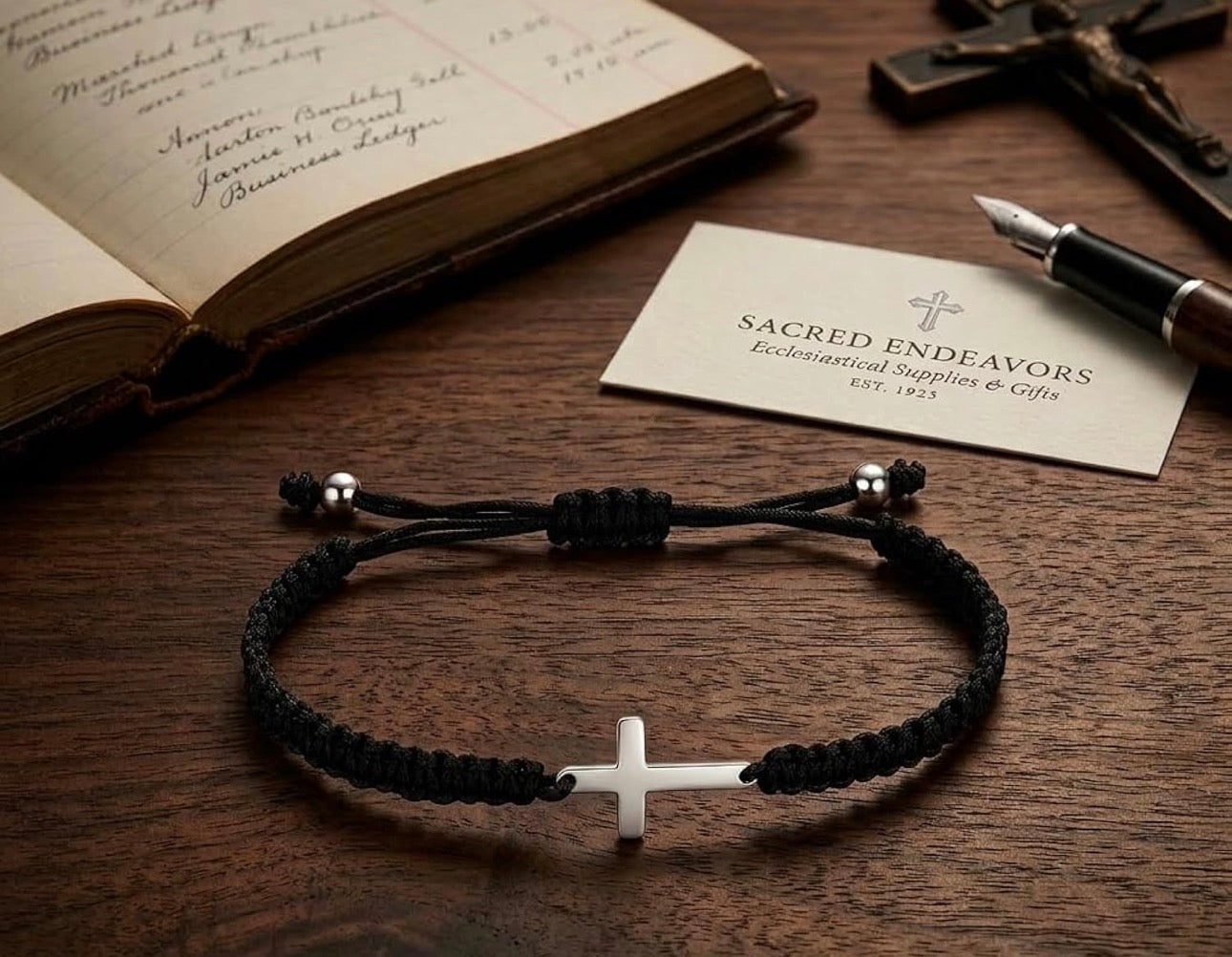Cross Adjustable Nylon Rope Bracelet
